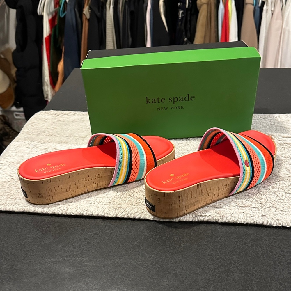 Kate Spade Vibrant Striped Platform Sandals